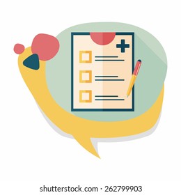 clinical record flat icon with long shadow,eps10