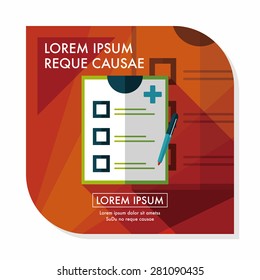clinical record flat icon with long shadow,eps10