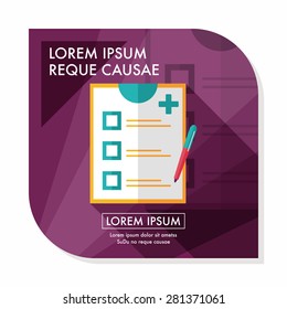 clinical record flat icon with long shadow,eps10