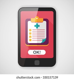 clinical record flat icon with long shadow