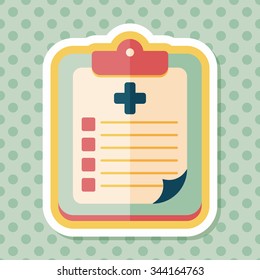 clinical record flat icon with long shadow