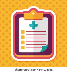 clinical record flat icon with long shadow
