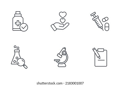 clinical research icons set . clinical research pack symbol vector elements for infographic web