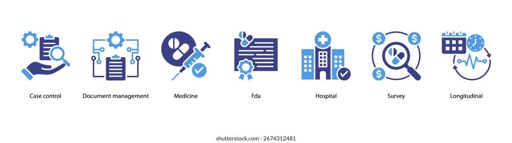 Anuncio de Web de Operaciones de Investigación Clínica que presenta control de casos, gestión de documentos, medicina, FDA, hospital, Encuesta y longitudinal.