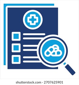 Klinische Studie flach blau Symbol Vektorgrafik
