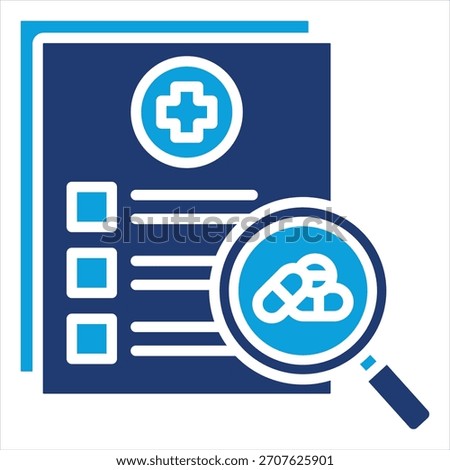 Clinical Study Flat Blue Icon Vector Illustration