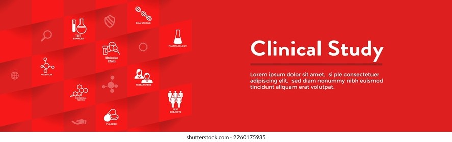 Clinical Study Icon Set and Web Header Banner