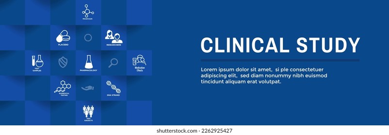 Clinical Study Icon Set and Web Header Banner