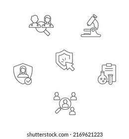 clinical study and clinical trial icons set . clinical study and clinical trial pack symbol vector elements for infographic web