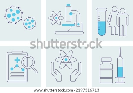 Clinical study and clinical trial icons set. Clinical study and clinical trial pack symbol vector elements for infographic