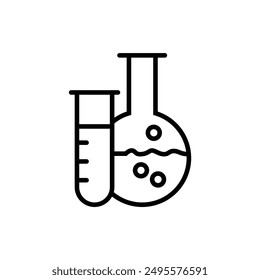 Clinical study, trials line icon set.
