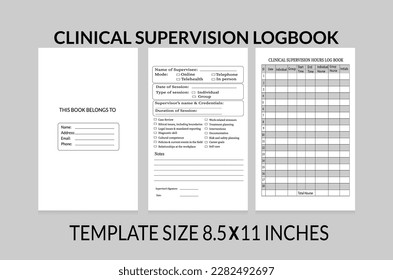 Clinical Supervision Logbook- KDP Interior Design -   Planner, Notebook, Diary, Template