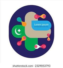 Clinical + Symbol, graphic background, vector plus icon, pink colour, green colour, blue colour, book cover, brochure, flyer cover, annual report cover, crescent, label, stickers, icons, t-shirt