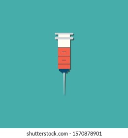 clinical syringe with hypodermic needle