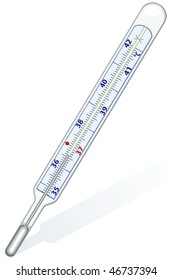 Clinical thermometer on white background - blend only
