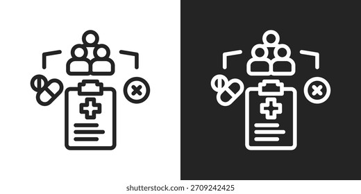 Clinical Trials Icon In Black And White Line Style