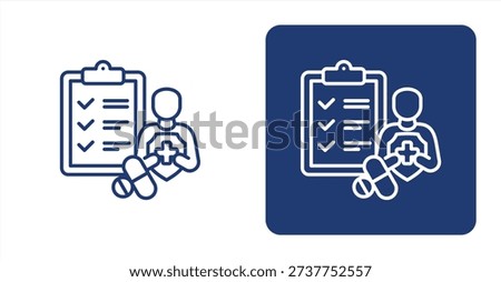 Clinical Trials icon, with contrast background.