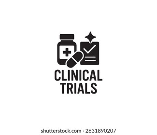 Ilustración de diseño de Vector de icono de Pruebas clínicas.