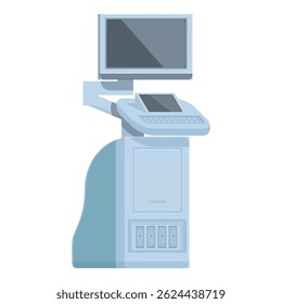Clinical ultrasound machine depicted in a clean, vector format for medical and healthcare themes