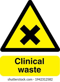 Clinical Waste Sign Board Triangle