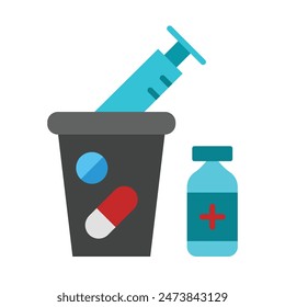 Clinical waste Vector Flat Icon icon Design
