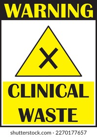 Clinical waste warning sign vector eps