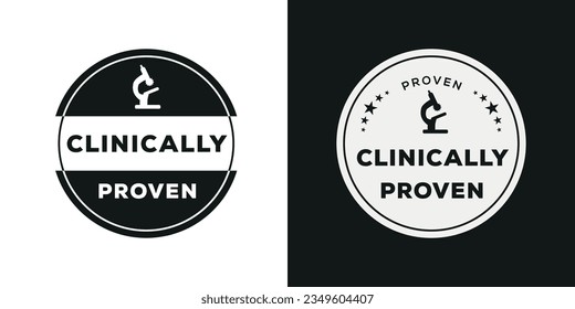 Clinically proven label, vector illustration.