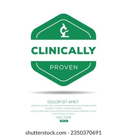 Clinically proven label, vector illustration.