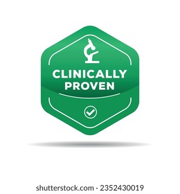 Clinically proven label, vector illustration.