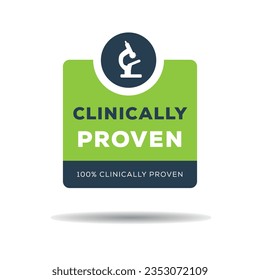 Clinically proven label, vector illustration.