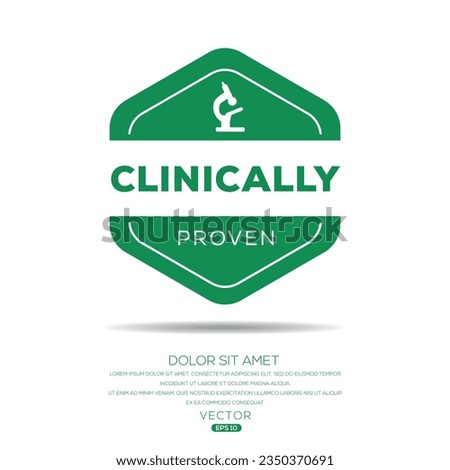 Clinically proven label, vector illustration.