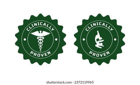 clinically proven stamp set, stamp with Caduceus medical Symbol, stamp with microscope