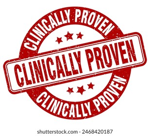 clinically proven stamp. clinically proven sign. round grunge label