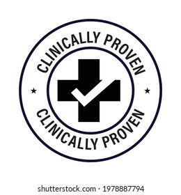 clinically proven vector icon, health care abstract