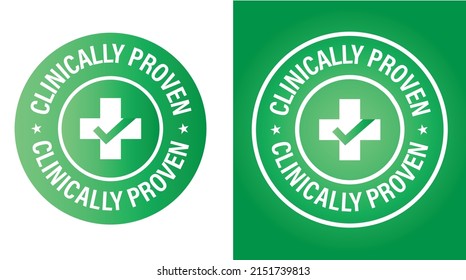 clinically proven vector icon, health care abstract. green color