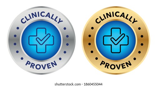 Clinically tested, approved, vector badge. Dietary supplement label approved seal.