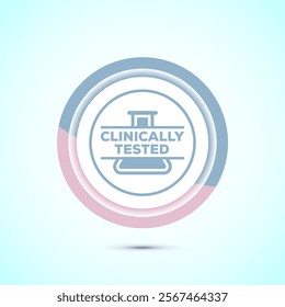 Clinically tested icon design illustration, Clinically proven label sign, Pastel Color Button Design