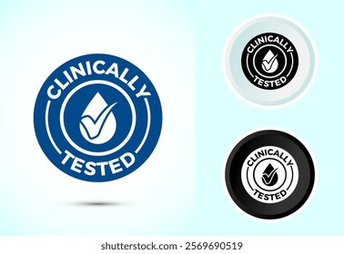 Clinically tested icon design illustration, Clinically proven label sign symbol