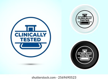 Clinically tested icon design illustration, Clinically proven label sign symbol