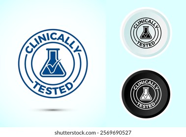 Clinically tested icon design illustration, Clinically proven label sign symbol