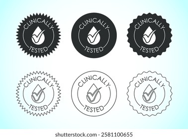 Clinically tested icon design illustration, Clinically proven label sign