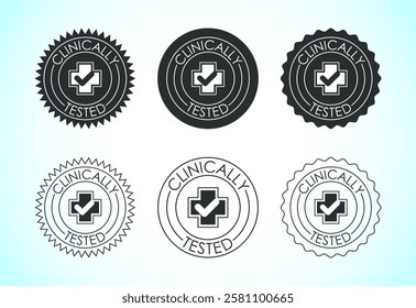 Clinically tested icon design illustration, Clinically proven label sign