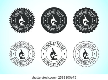Clinically tested icon design illustration, Clinically proven label sign