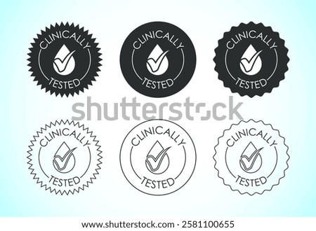 Clinically tested icon design illustration, Clinically proven label sign