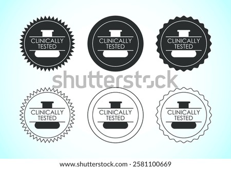 Clinically tested icon design illustration, Clinically proven label sign