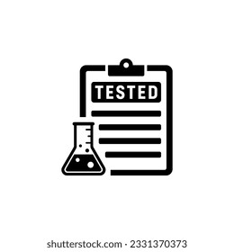 Clinically tested icon or Lab tested icon vector isolated in flat style. Clinically tested icon for product packaging. Best lab tested icon for cosmetic or health product packaging design element.