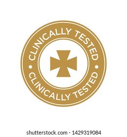 Clinically Tested icon. Round symbol.