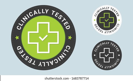 Clinically tested insignia stamp. Vector certificate icon. Vector combination for flat style certificate.