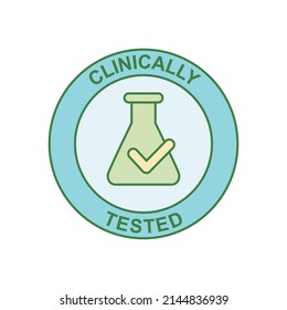 Clinically tested label, clinically approved label icon in color icon, isolated on white background 