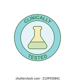 Clinically tested label icon in color icon, isolated on white background 